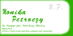 monika petroczy business card
